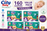 4 bag packs 160 diapers - Image 2