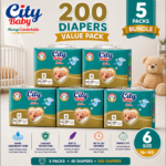 5 bag packs 200 diapers - Image 3