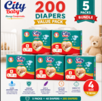 5 bag packs 200 diapers - Image 2